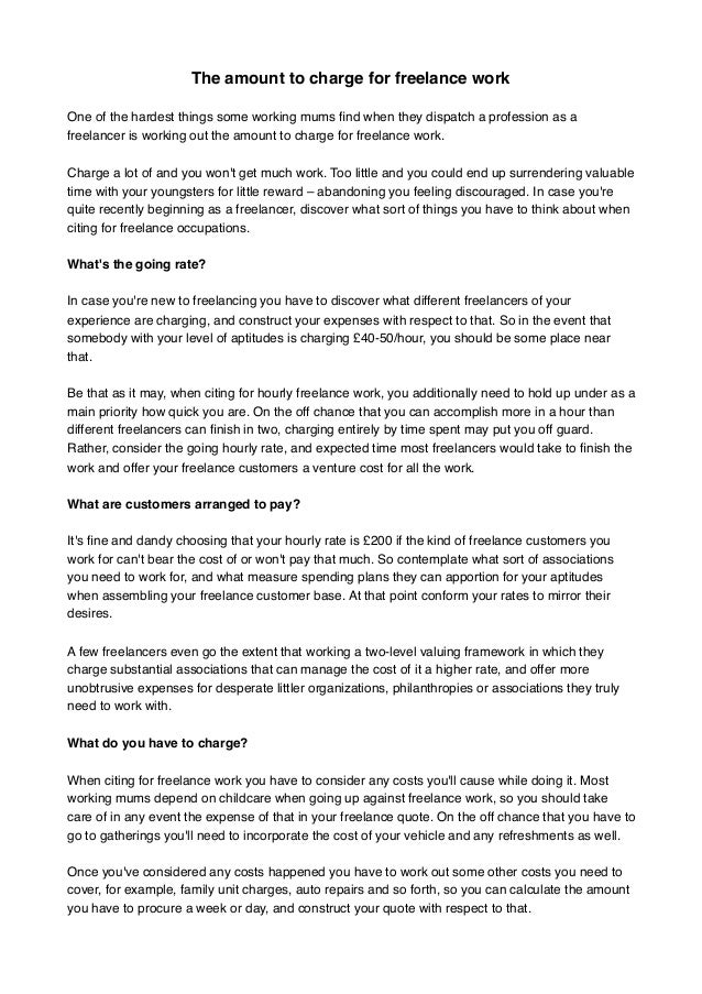 work for freelancers