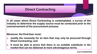 Consolidated guidelines for the alternative methods of procurement | PDF