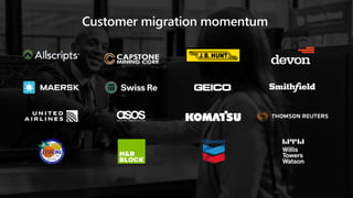 Customer migration momentum
 