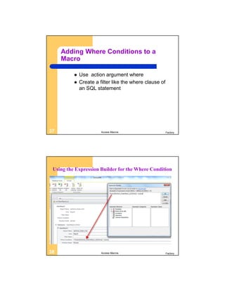 AMP110 Microsoft Access Macros | PDF