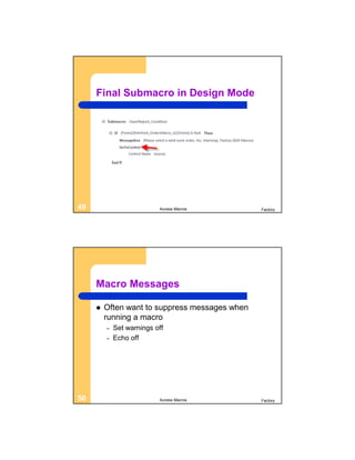 AMP110 Microsoft Access Macros | PDF