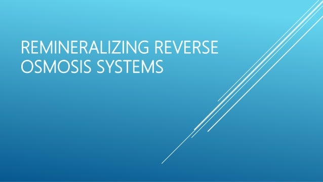 remineralizing reverse osmosis system