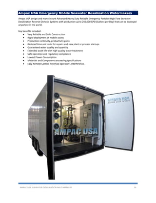 Ampac Graphics System Ampac USA seawater desalination SWRO Watermakers | PDF