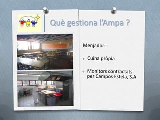 Què gestiona l’Ampa ?
 