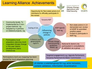 Science policy dialogue: Experiences from learning alliances in East Africa