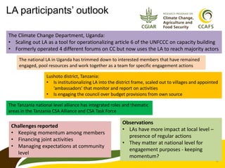 Science policy dialogue: Experiences from learning alliances in East Africa