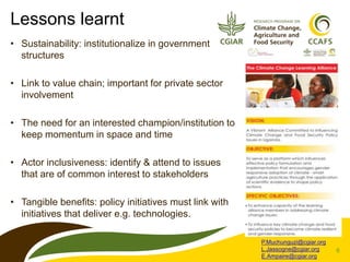 Science policy dialogue: Experiences from learning alliances in East Africa