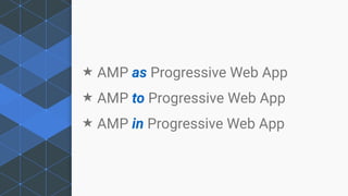 AMP as
Progressive Web
App
 