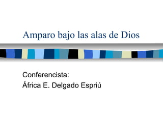 Amparo bajo las alas de Dios
Conferencista:
África E. Delgado Espriú
 