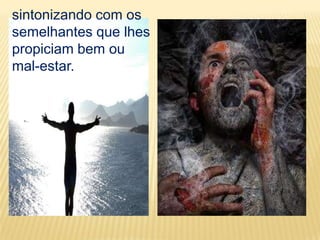 sintonizando com os
semelhantes que lhes
propiciam bem ou
mal-estar.
 