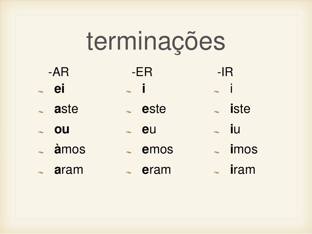 Passe As Ações Para O Pretérito Passado