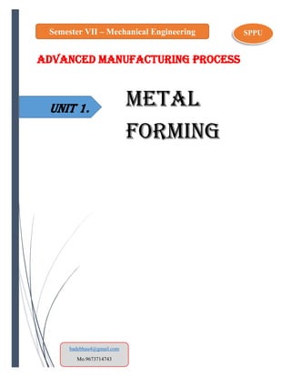 Advanced Manufacturing Processes PDF Full book by badebhau | PDF