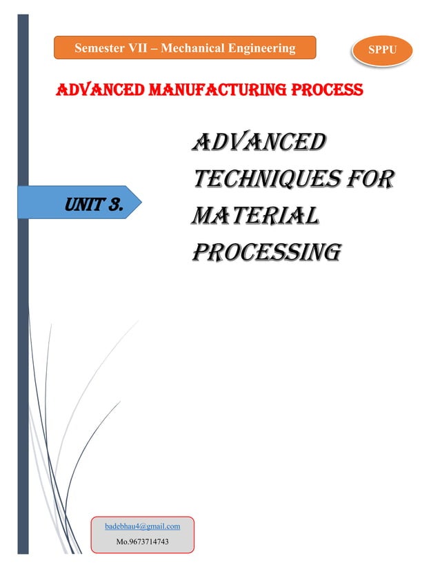 Advanced Manufacturing Processes PDF Full book by badebhau PDF