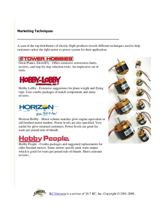 How ro choose an electric motor for RC Planes