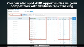 #ampsuccess by @aleyda from @orainti at #searchcamp
You can also spot AMP opportunities vs. your
competitors with SEMrush ...