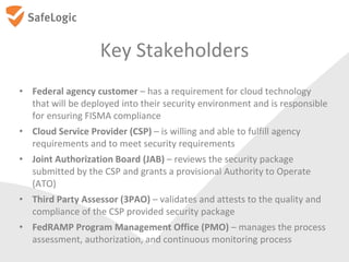 Key Stakeholders
• Federal agency customer – has a requirement for cloud technology
that will be deployed into their secur...