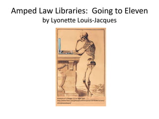 Amped Law Libraries:  Going to Elevenby Lyonette Louis-Jacques Anatomy of a Blogger CC by Mike Light  http://www.flickr.com/photos/notionscapital/3397858623/sizes/o/in/photostream/ 