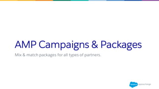 AMP Campaigns & Packages
Mix & match packages for all types of partners.
 