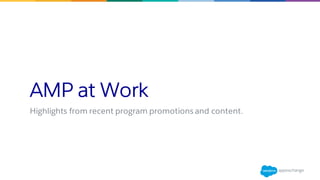 AMP at Work
Highlights from recent program promotions and content.
 
