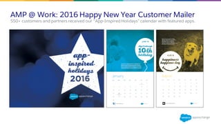 AMP @ Work: 2016 Happy New Year Customer Mailer
​550+ customers and partners received our “App-Inspired Holidays” calendar with featured apps.
 
