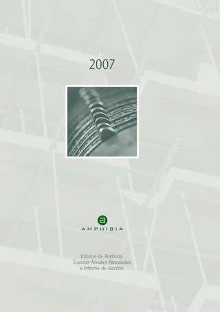 2007




   Informe de Auditoría,
Cuentas Anuales Abreviadas
   e Informe de Gestión.
 