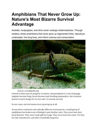 Neoteny Neoteny Axilotels Amphibians That Never Grow Up_ Nature’s Most Bizarre Survival Advantage.pdf