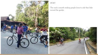 SPORT
The road is smooth making people loves to ride their bike
around the garden
 