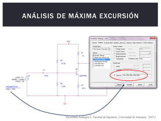 ANÁLISIS DE MÁXIMA EXCURSIÓN
Electrónica Analógica I. Facultad de Ingeniería. Universidad de Antioquia. 2015-1
 