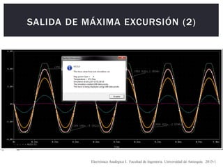 SALIDA DE MÁXIMA EXCURSIÓN (2)
Electrónica Analógica I. Facultad de Ingeniería. Universidad de Antioquia. 2015-1
 