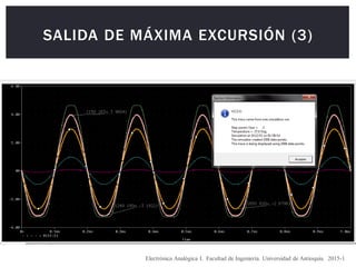 SALIDA DE MÁXIMA EXCURSIÓN (3)
Electrónica Analógica I. Facultad de Ingeniería. Universidad de Antioquia. 2015-1
 