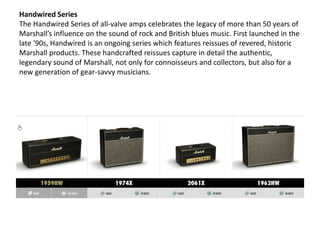 Handwired Series
The Handwired Series of all-valve amps celebrates the legacy of more than 50 years of
Marshall’s influenc...