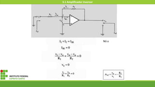 INSTITUTO FEDERAL
ESPÍRITO SANTO
Nó a
3.1 Amplificador inversor
 