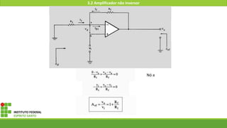 INSTITUTO FEDERAL
ESPÍRITO SANTO
3.2 Amplificador não inversor
Nó a
 
