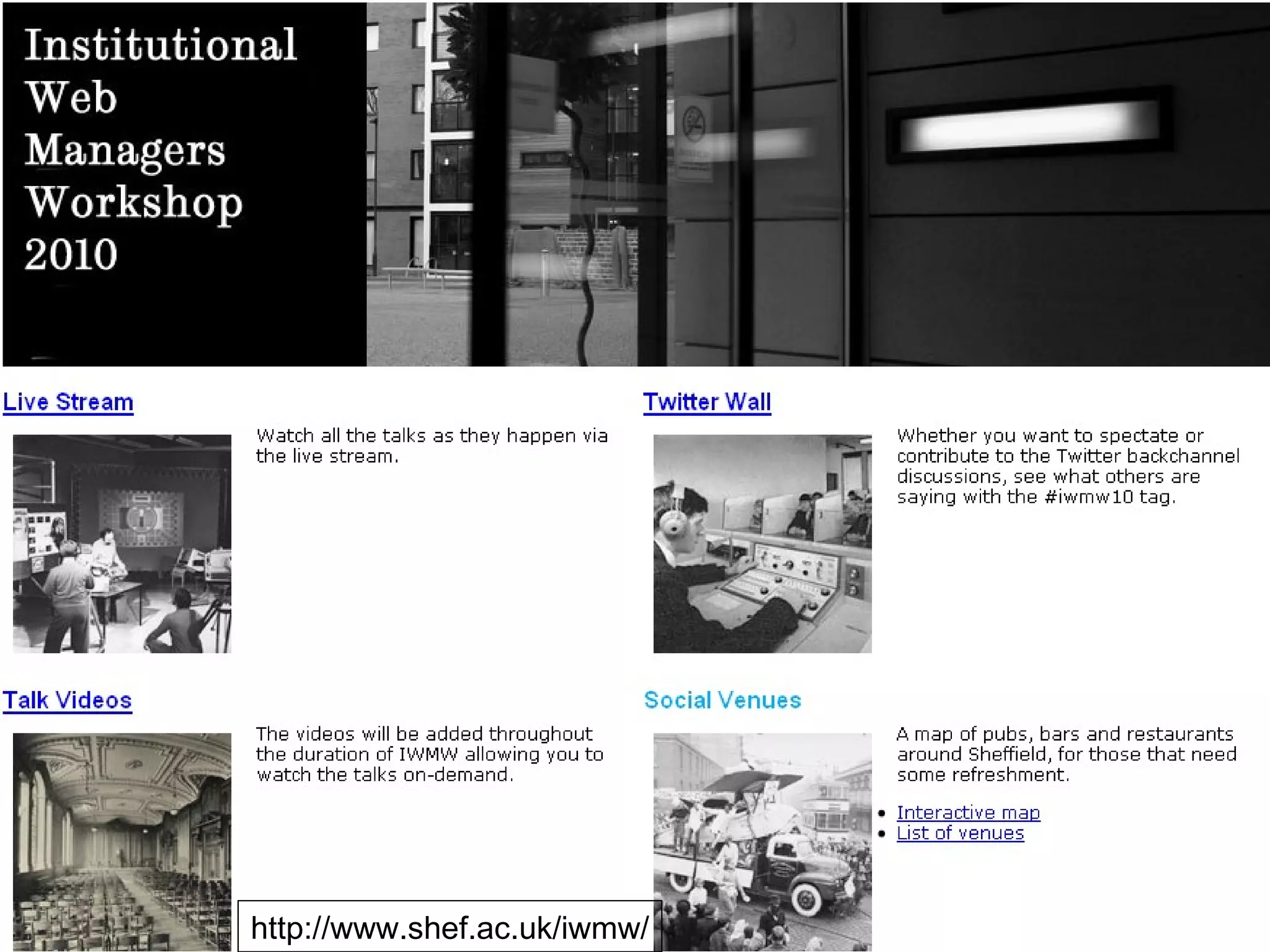 IWMW Experiences (1) IWMW 2005 WiFi available for use at UKOLN’s Institutional Web Management Workshop (IWMW 2005) Time for experimentation: Wiki for note-taking & reports in parallel sessions Instant messaging (Jabber, …) IRC Provided user support pages Provided an Acceptable Use Policy (AUP) Provided an evaluation form to see if we should be doing more of this History 