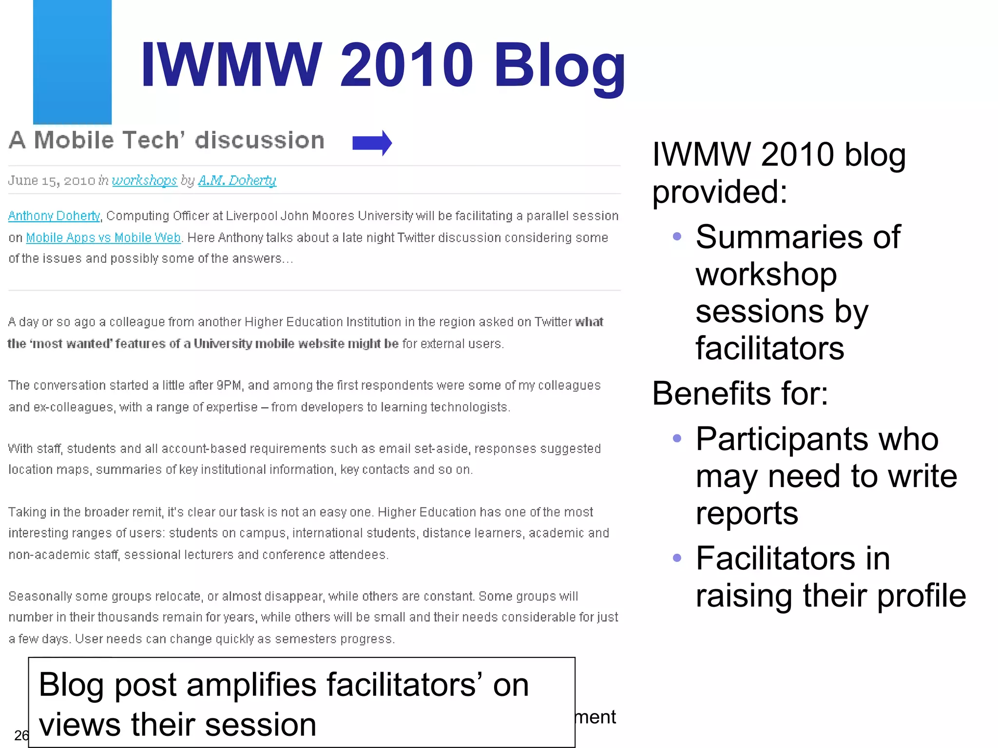 The Video Recordings Videos made available for downloading after the event 