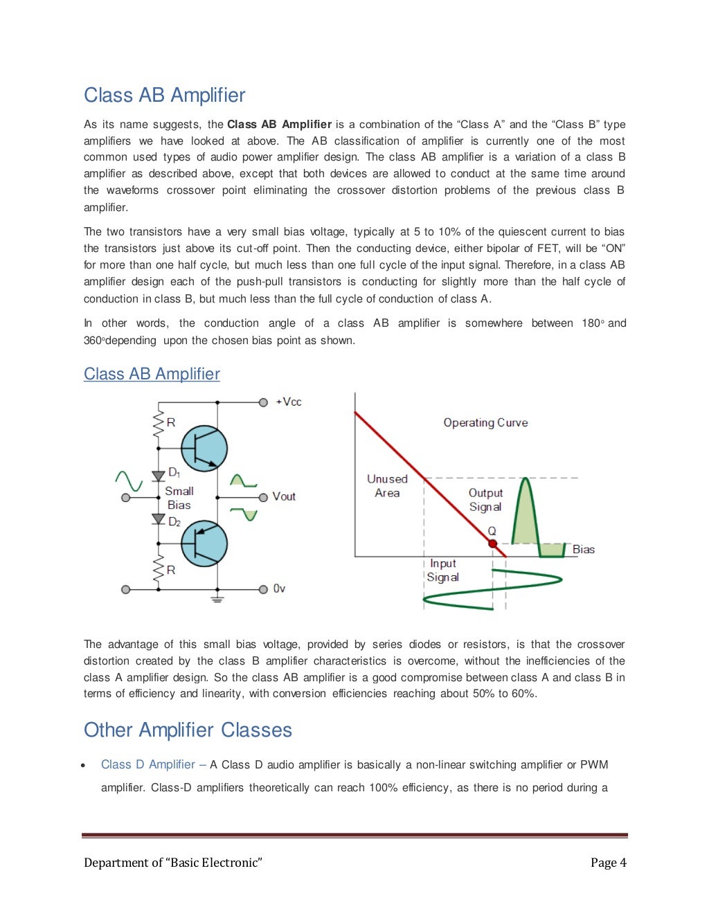 Amplifier classes explained