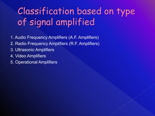Types Of Rf Amplifiers AMPLIFIERS.pptx