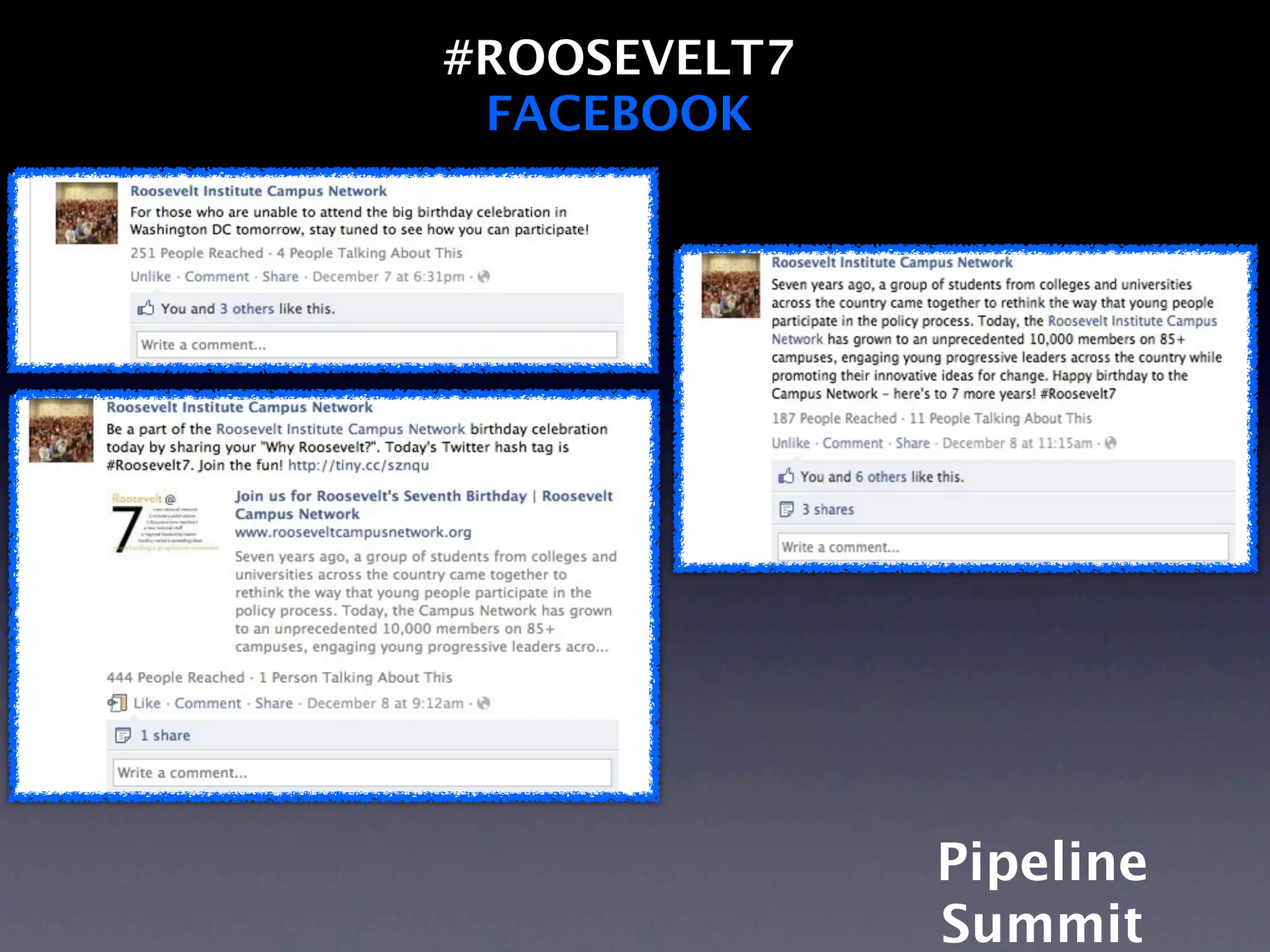 #ROOSEVELT7
 FACEBOOK




              Pipeline
              Summit
 