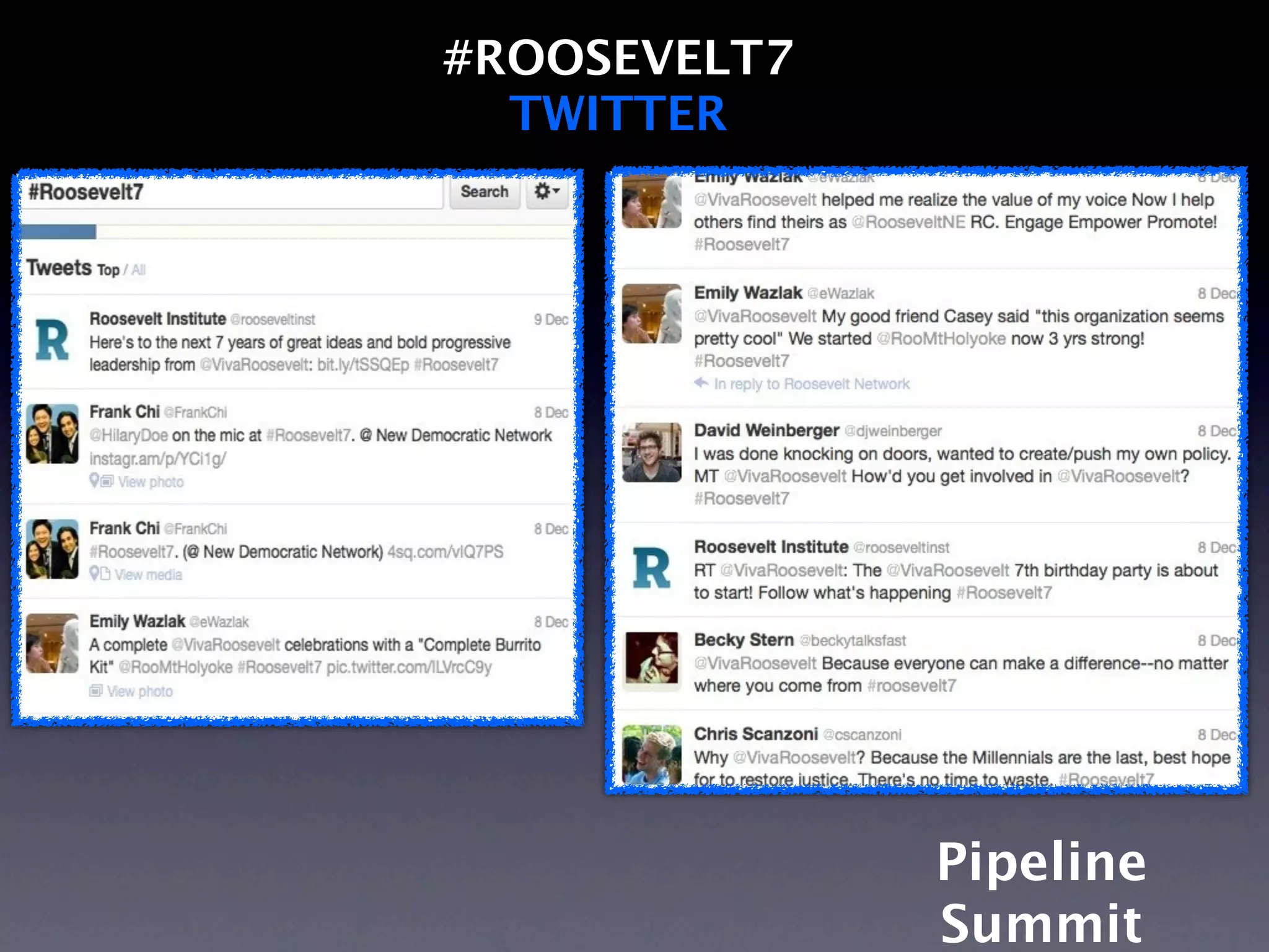 #ROOSEVELT7
  TWITTER




              Pipeline
              Summit
 