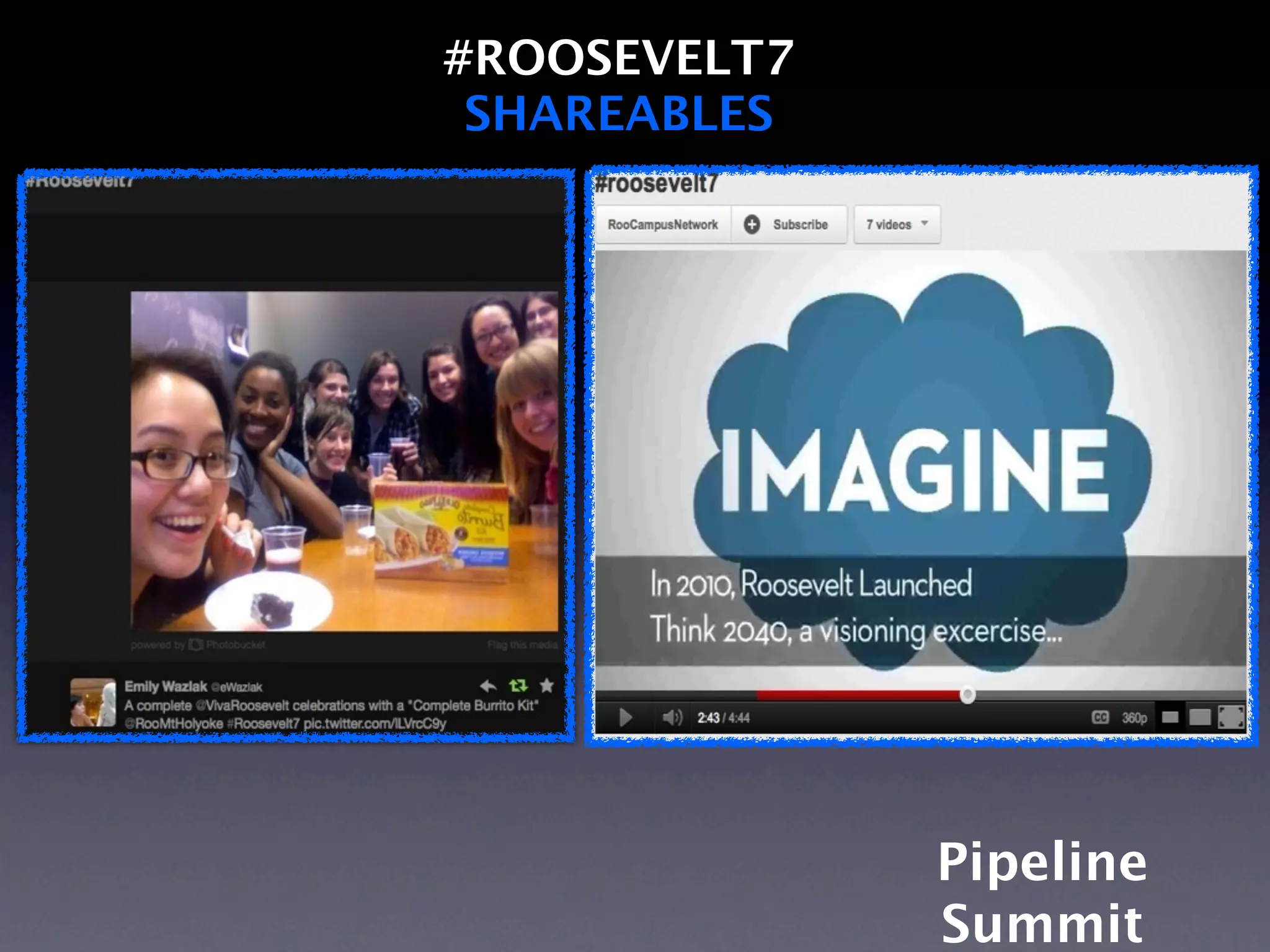 #ROOSEVELT7
 SHAREABLES




              Pipeline
              Summit
 