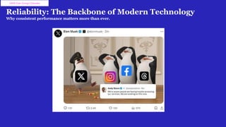 Reliability: The Backbone of Modern Technology
Why consistent performance matters more than ever.
AWS User Group Colombo
 