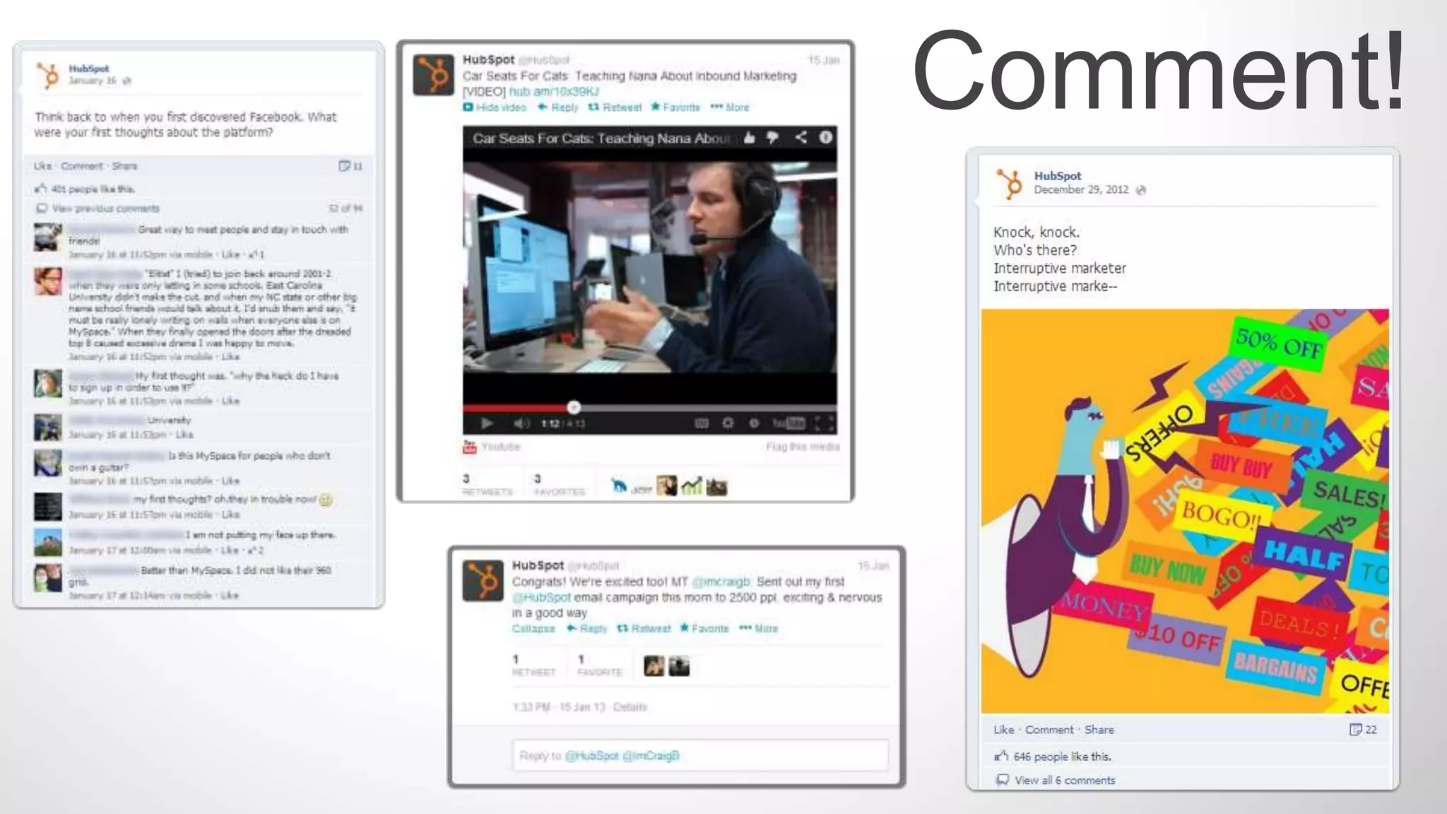 Share content that helps personas learn more about a speciﬁc
problem, opportunity, or issue.
Using social media in the Consideration Stage:
 