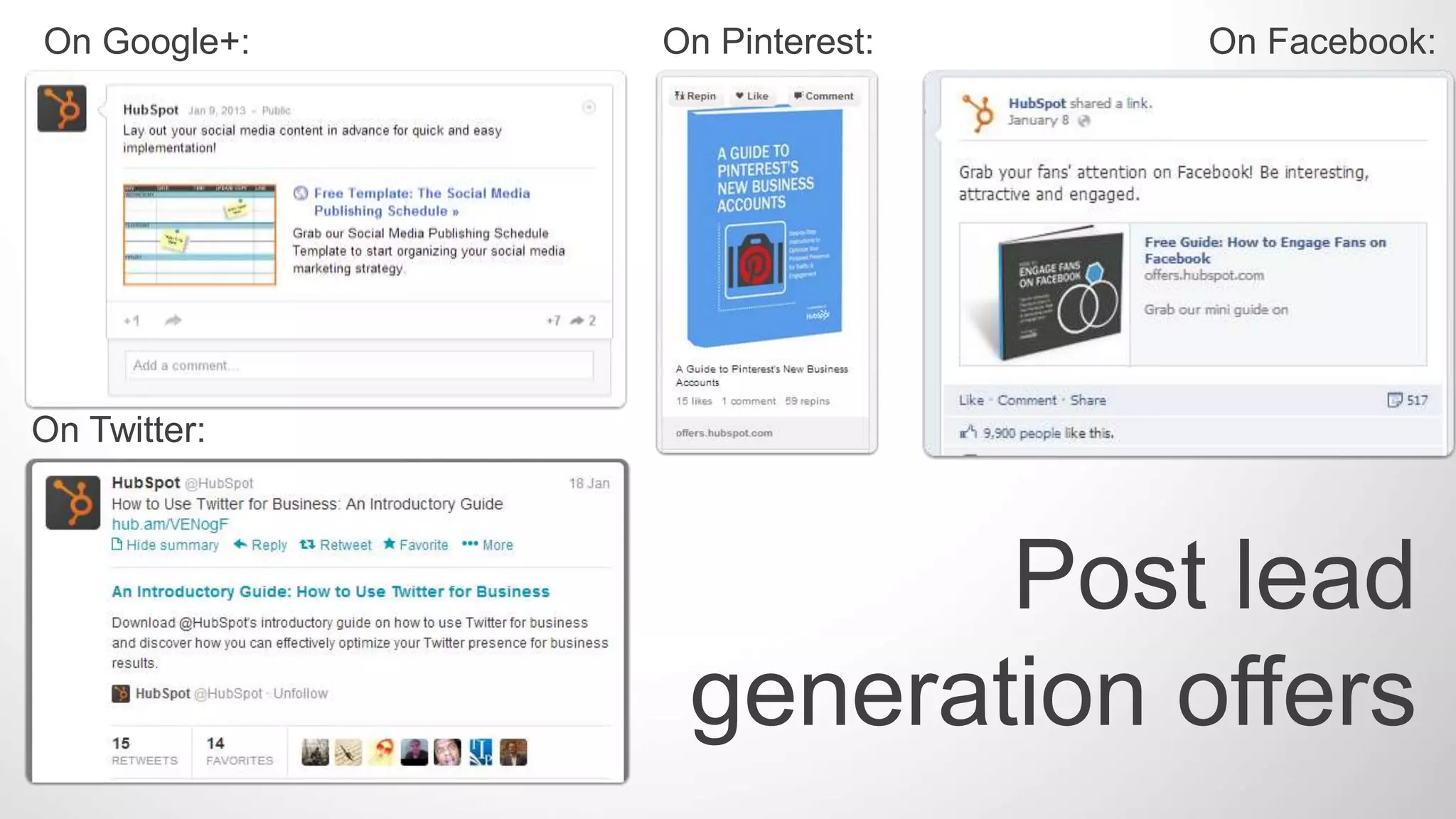 •  Customized headers
and logos
•  Bio and images tailored
to LinkedIn
Optimize
your proﬁles
GE’s LinkedIn page:
 
