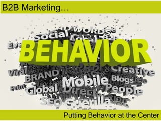 B2B Marketing…

Putting Behavior at the Center

 