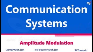 Amplitude modulation | Communication Systems