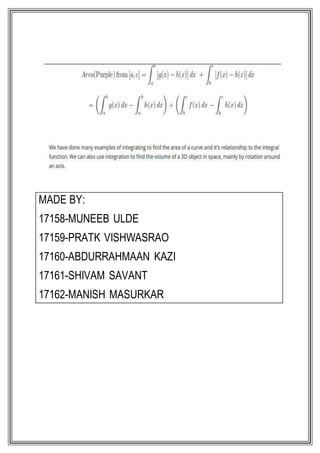 TO FIND AREA UNDER THE CURVE USING INTEGRATION | DOCX
