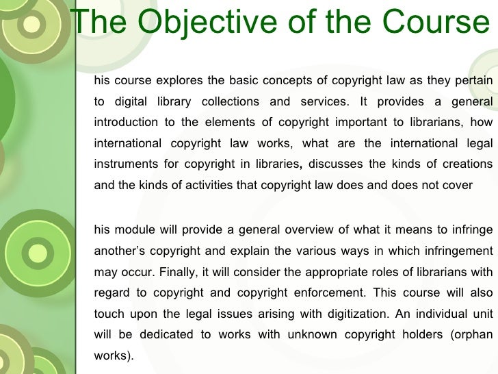 The Copyright Law For Libraries