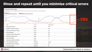#ampresults by @aleyda at #pubcon
YES
Rinse and repeat until you minimise critical errors
 