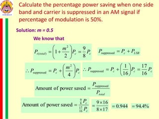 Modulation Property Problems Numerical Problems on Ampitude Modulation | PDF