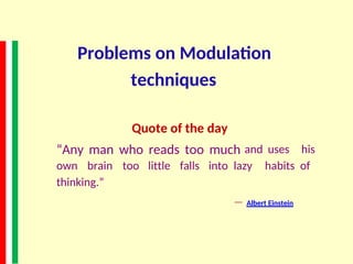 Modulation Quotes Analog Communication Engineering, Amplitude Modulation | PPTX